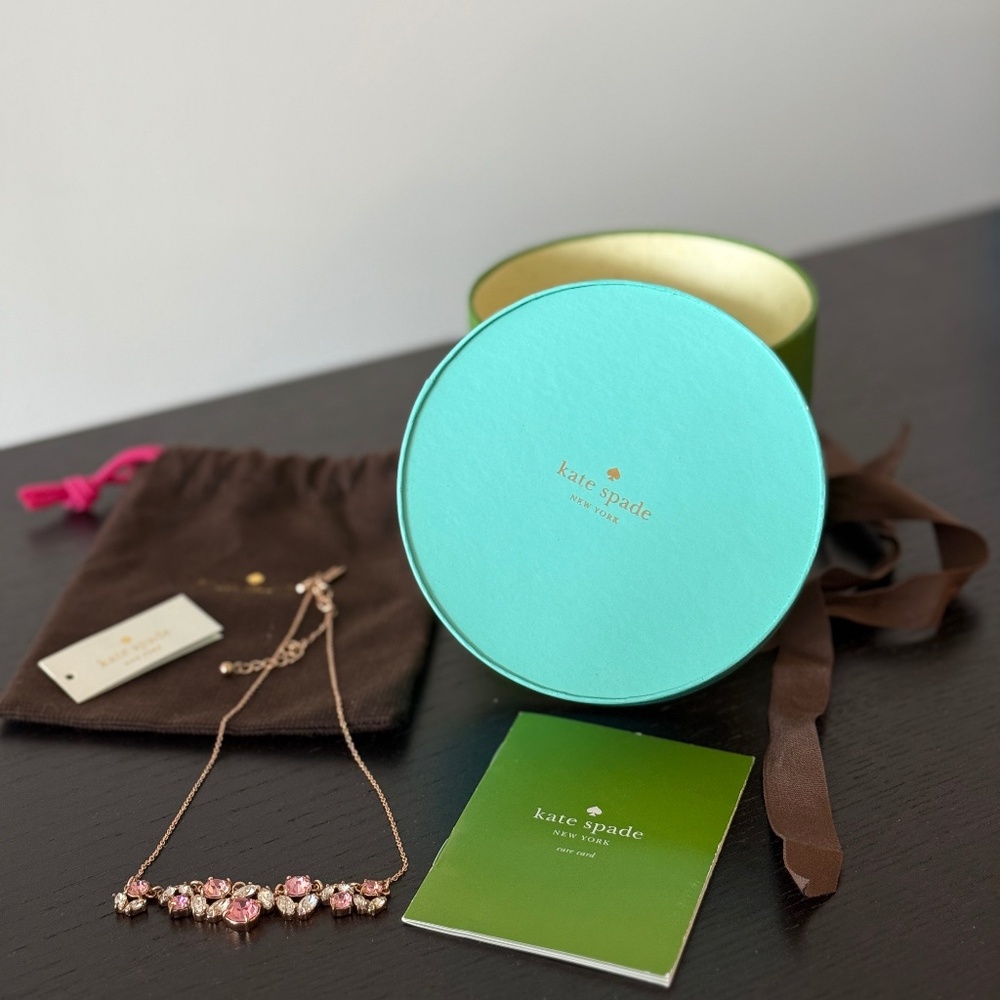 [Near Mint] Kate Spade Crystal Necklace, Tag, Care Card in Gift Box